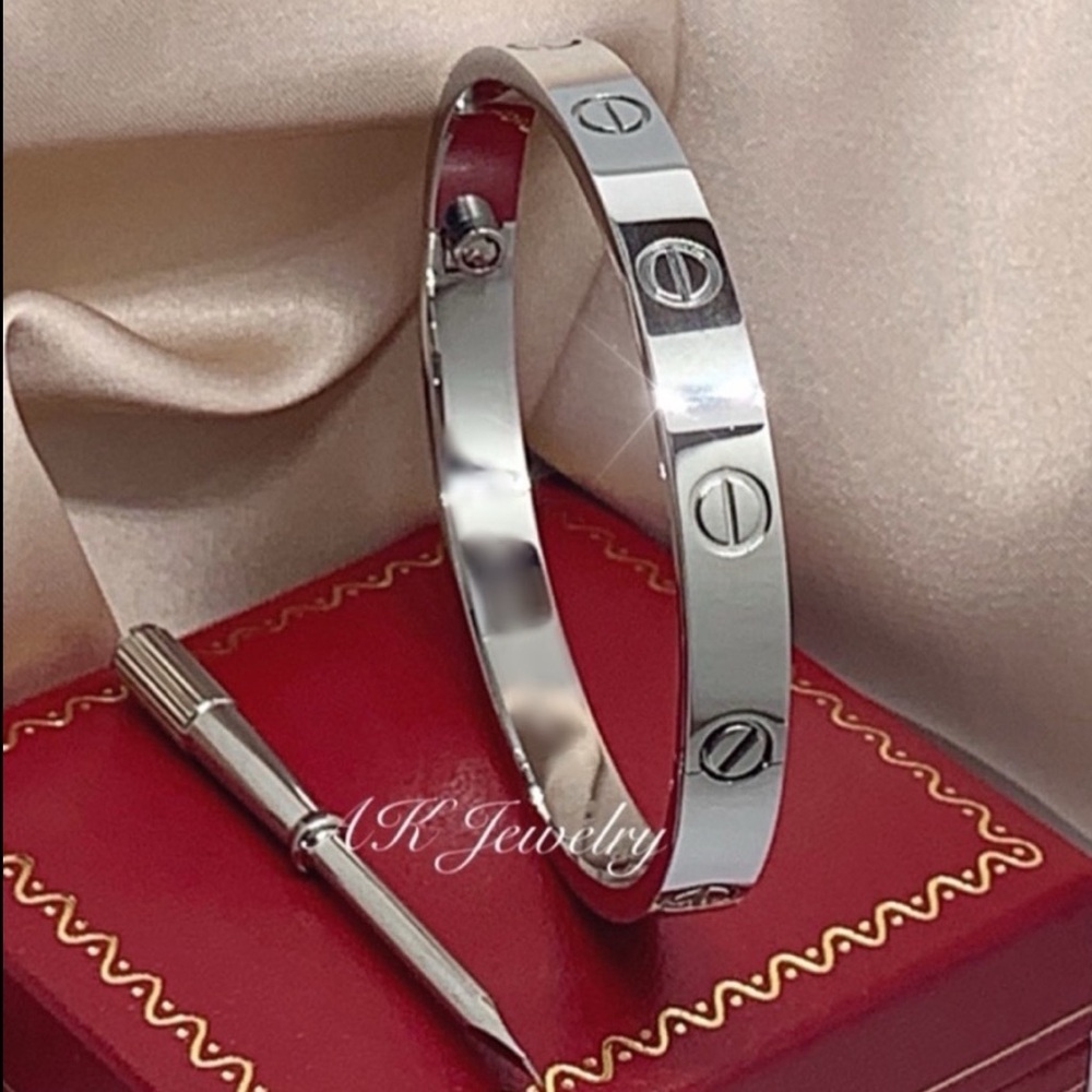 💎LUXURY 15cm-22cm! Silver Screw Cuff, Bangle, Bracelet High End love - Picture 2 of 6